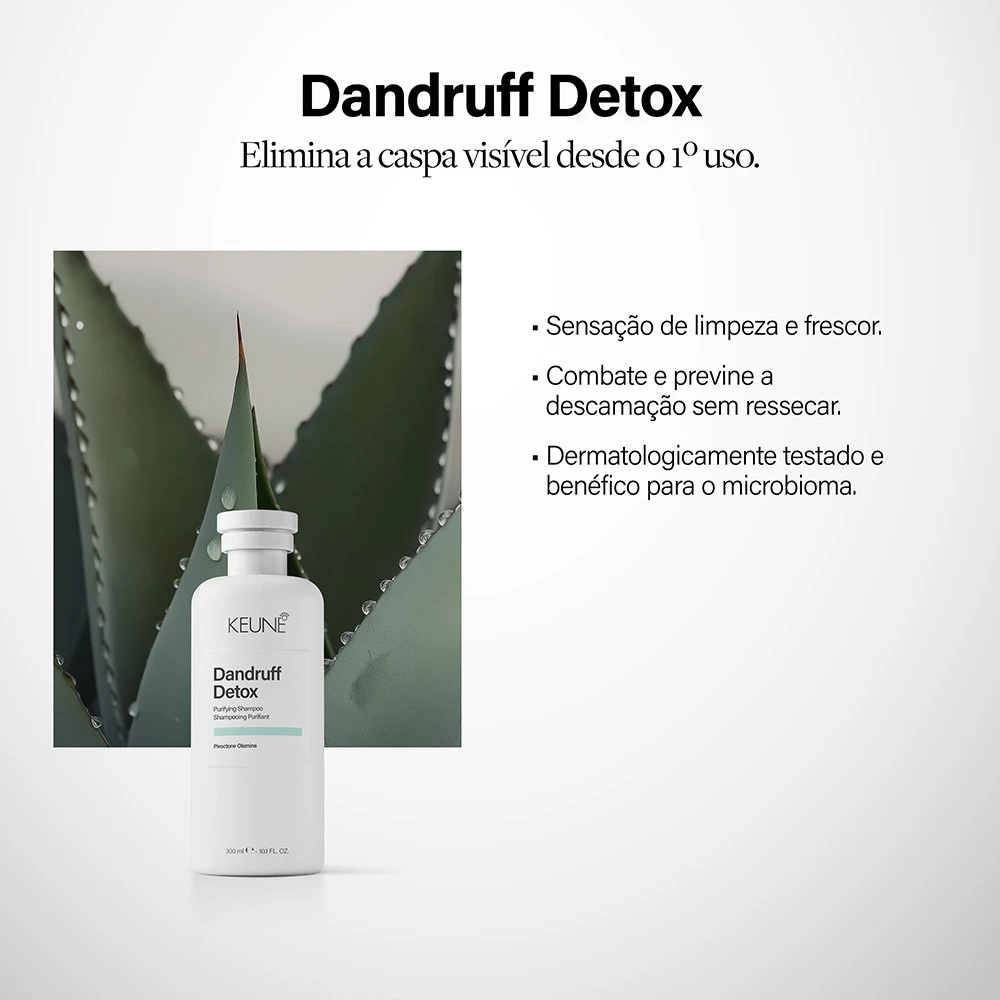 Benefícios do Keune Dandruff Detox Shampoo 300 ml para caspa e descamação